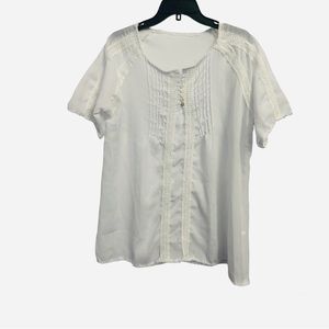 Women’s White Croche Blouse Size XL
